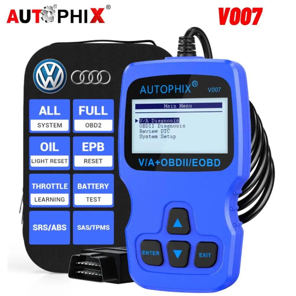 Autophix V007 Obd2 Scanner Automobilistico Lettore Di Codici A Sistema Completo Airbag Epb Oil Reset Obd Strumenti Diagnostici Per Auto Per Vw Audi