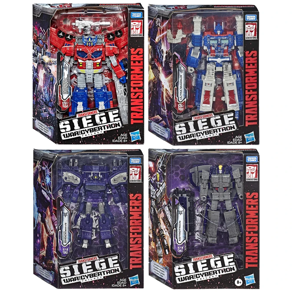 Trasformatori Wfc Siege Shockwave, Ultra Magnus, Astrotrain E Galaxy Upgrade Optimus Prime 21Cm Leader Class Action Model Toys
