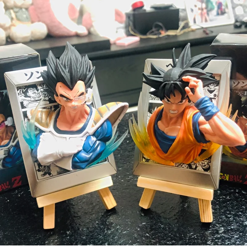 10Cm Anime Dragon Ball Fridge Magnets Figure Goku Vegeta Pvc Action Figure Gk Collection Decoration Model Kids Toy Halloween Gif