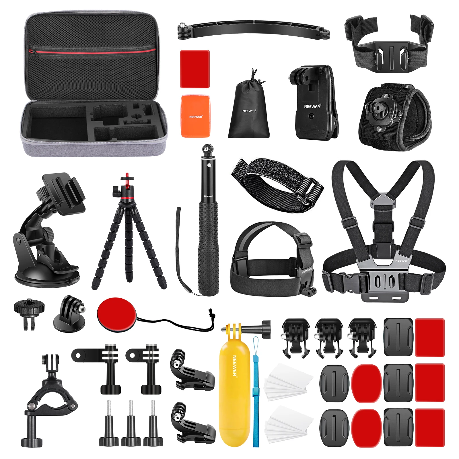 Neewer 50 In 1 Action Camera Accessory Kit, Compatibile Con Gopro Hero 11 10 Hero9 Hero8 Hero7 Gopro Max Gopro Fusion Insta360