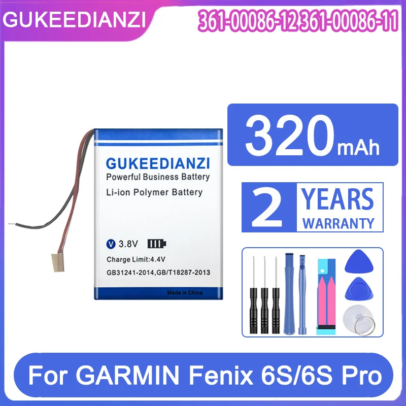 Gukeedianzi Batteria Di Ricambio 320Mah Per Garmin Fenix 6S/6 Pro 6Spro 6Pro Sapphire Smart Sport