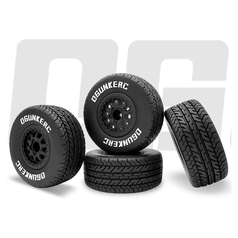 Ogrc 4Pcs 12Mm Pneumatici Esagonali Pneumatici In Gomma 1/10 Pneumatici Per Traxxas Slash Redcat Axial Redcat Hsp Tamiya Kyosho Rc Short Course Truck