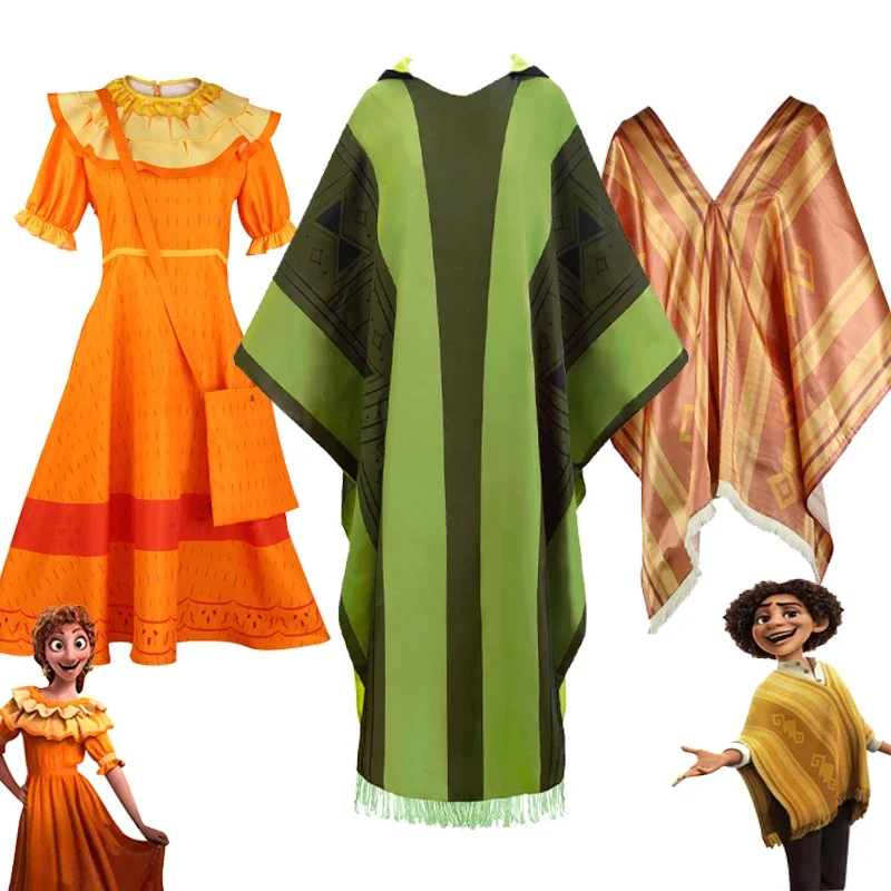 Encanto Adult Madrigal Men Bruno Cloak Women Pepa Dress Child Camilo Cape Cosplay Costume Men Suit Cape Madrigal Costume Cosplay