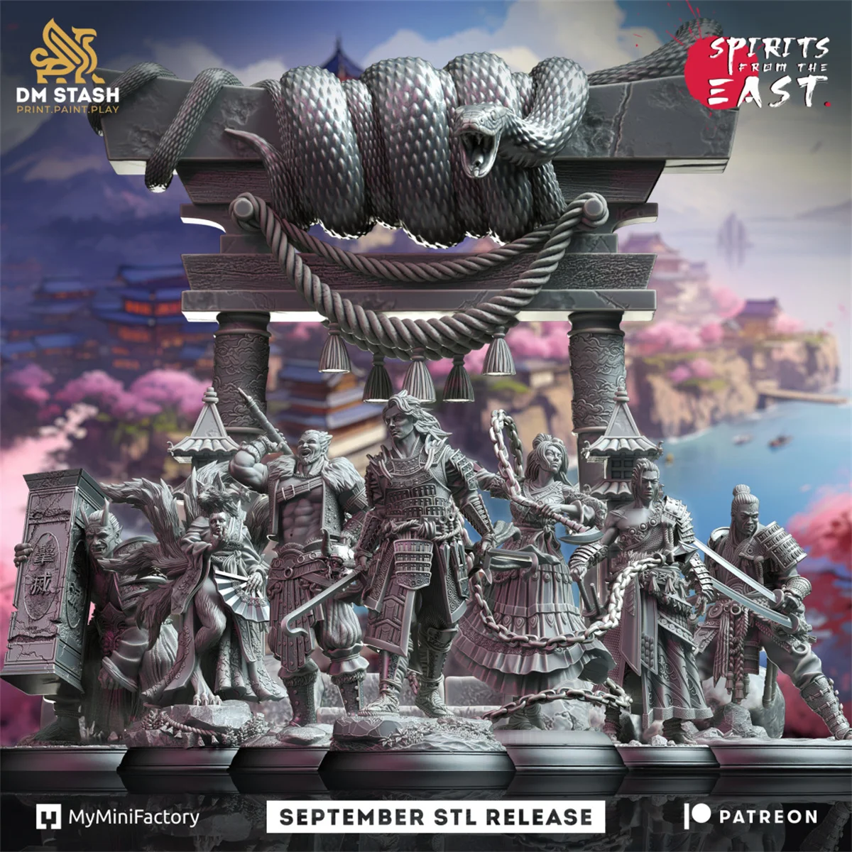 Oriental Samurai Wolf Spirit Volpe A Nove Code Demon Dragon Turtle Zodiac Ninja Gioco Da Tavolo Scacchi Pezzo Modello Modello Non Dipinto