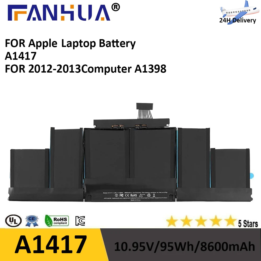 Batteria A1417 Solo Per (Metà 2012 E Inizio 2013) A1398 Macbook Pro-Batteria Sostitutiva Per A1398 Macbook Pro 15 Pollici