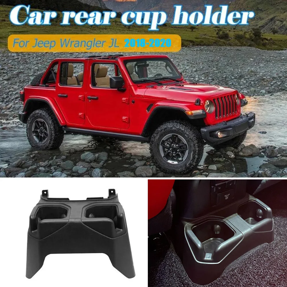Car Rear Center Console Cup Box Dual Drinksbottle Cup Holder Beverage Stand Rack Bottiglia D'Acqua Per Jeep Wrangler Jl 2018-2020