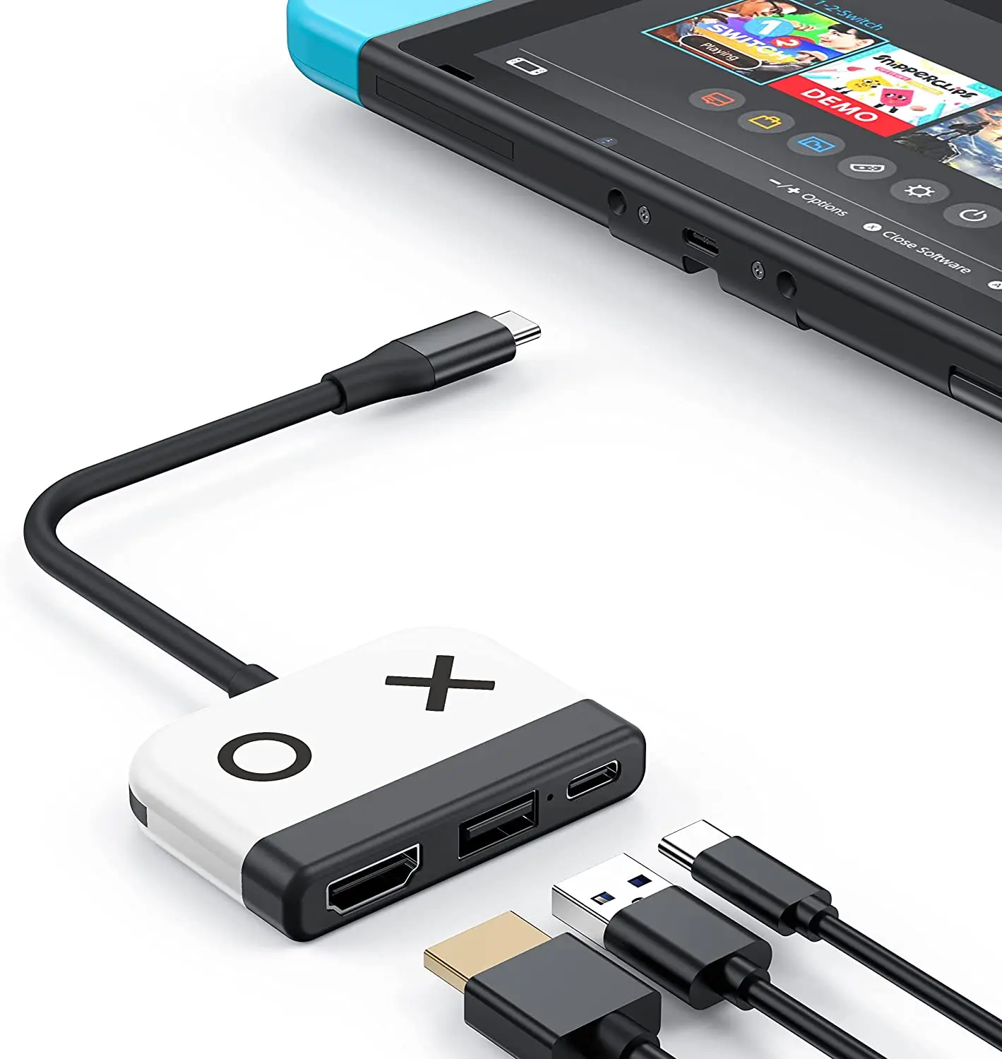 Switch Dock Per Oled Nintendo Switch, Dock Tv Portatile Con Porta Usb 3.0 Hdmi E Ricarica Usb C, Dock Da Viaggio Per Nintendo Switch