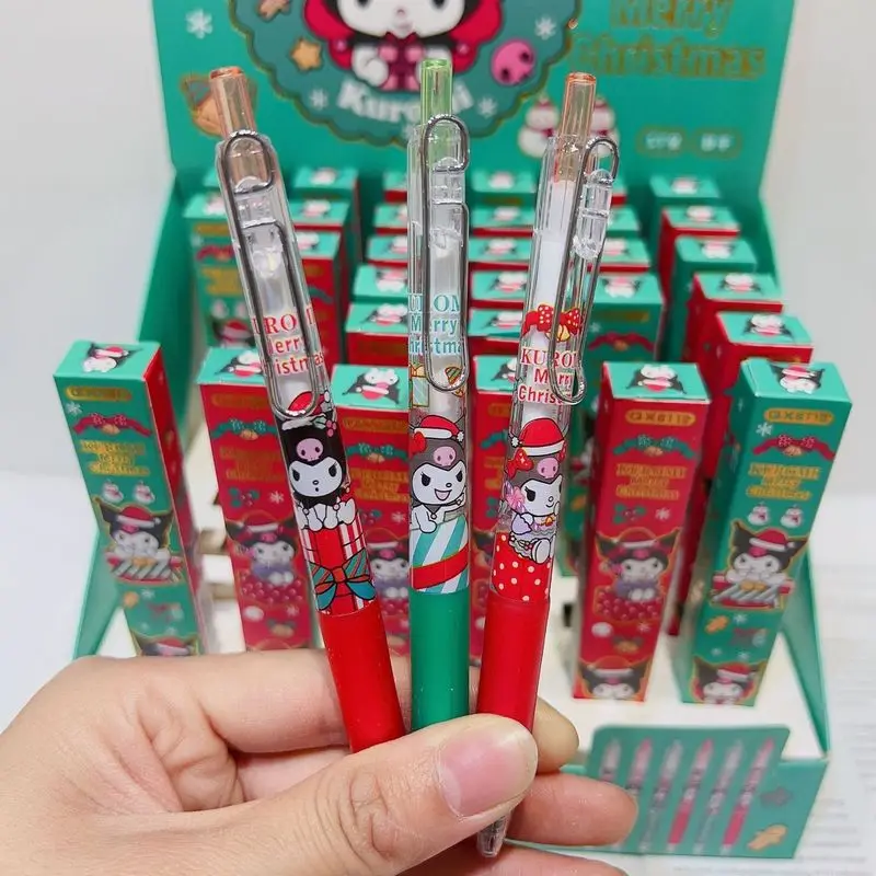 36Pcs New Sanrio Christmas Cartoon Kuromi Press Penne Neutre Scatola Segreta Smooth Quick Dry Cute Student Stationery Gifts Christmas