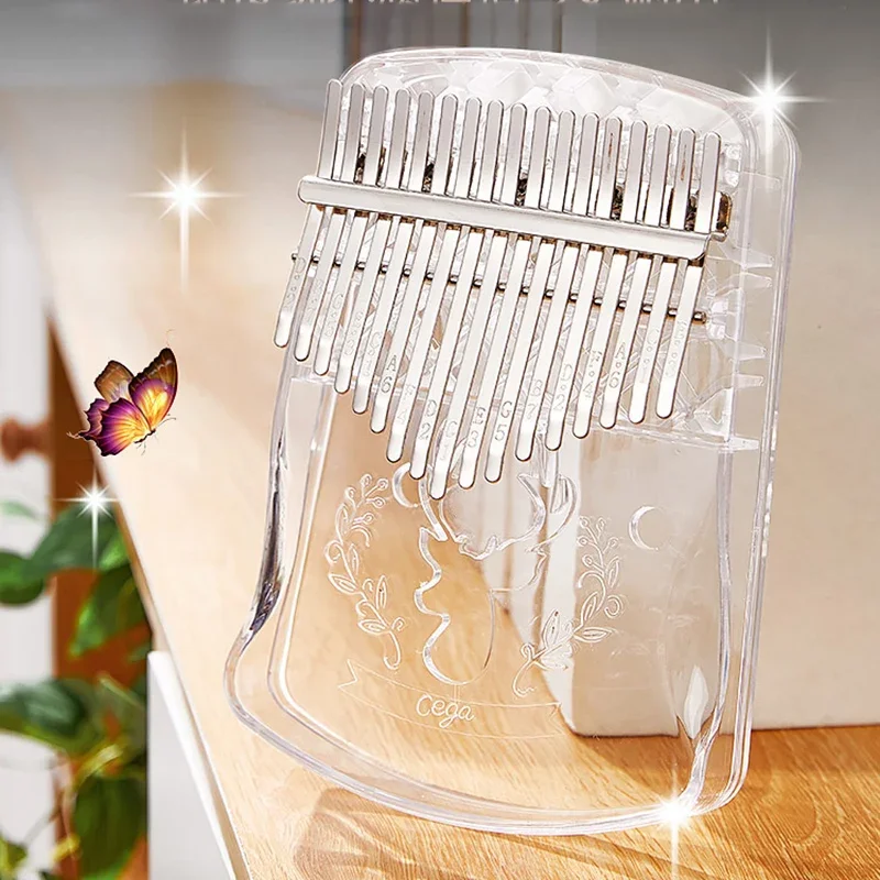 Crystal 17 Key Kalimba Tastiera Musicale Acrilico Thumb Xilofono Mini Kalimba Pianoforte Finger Tuner Xilofono Strumenti Per Tastiera