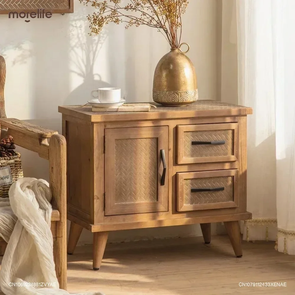 Nuovo Comodino Basso Vintage Comodini In Legno Stile Retrò Simplicity Dresser Cabinet Comodini Usm Mobili Per Camera Da Letto K01