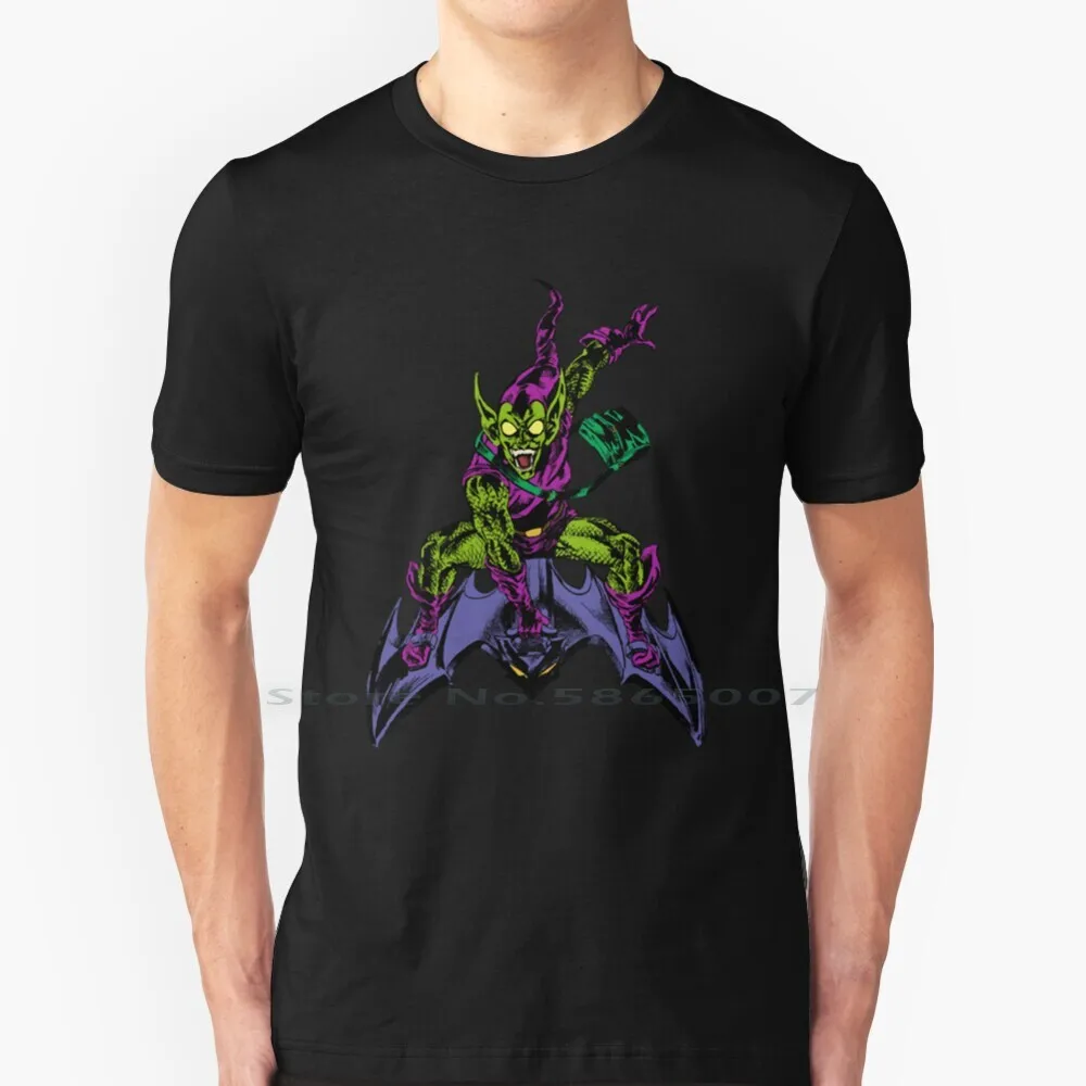 Gliding Goblin T Shirt 100% Cotone Comics Evil Green Goblin Retro Spidey Supereroi Villian Vintage Normanno Osborn Duende
