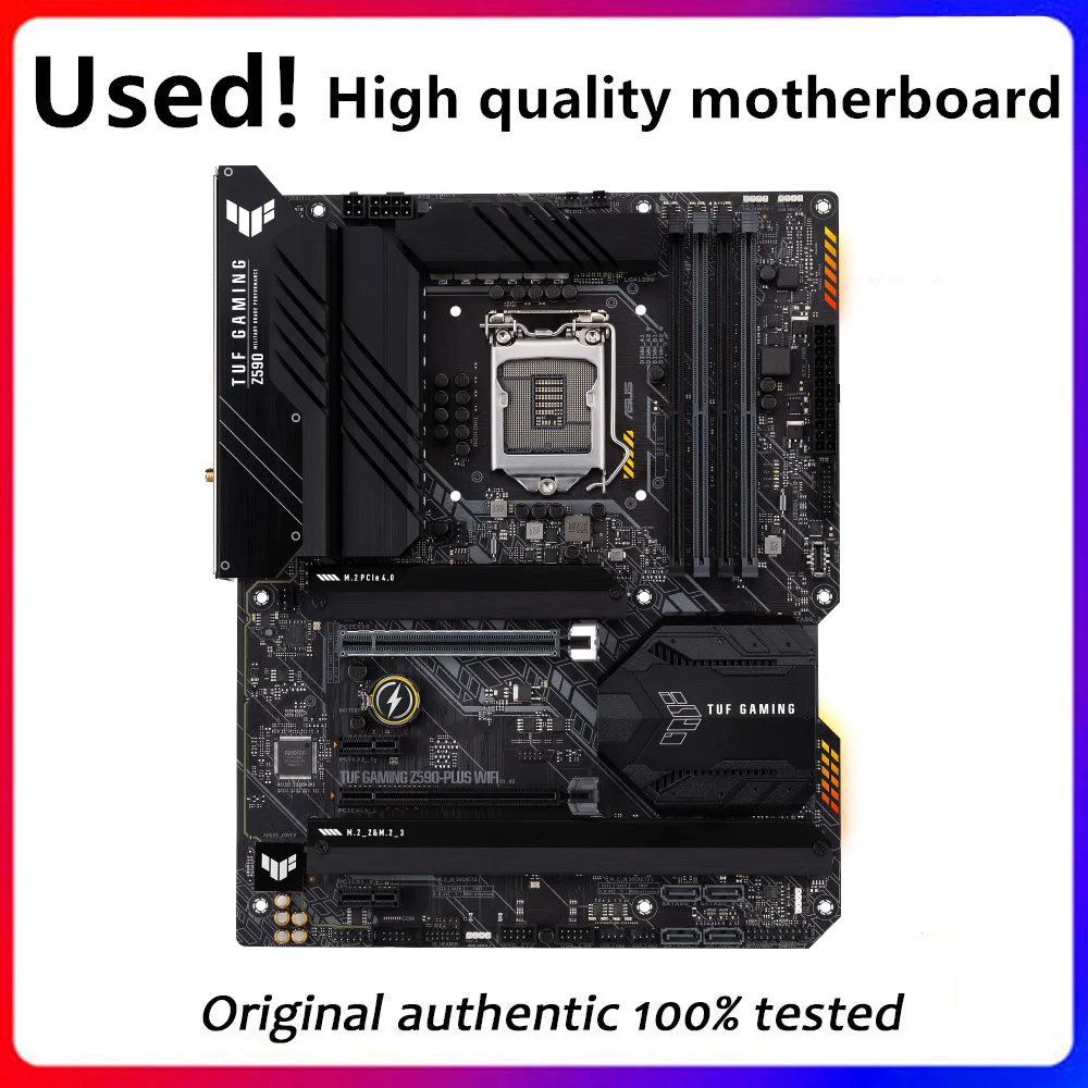 Utilizzato Per Asus Tuf Gaming Z590-Plus Wifi Desktop Originale Z590 Ddr4 Pci-E4.0 Scheda Madre Lga 1200 Supporto I9 11900K 10Th 11Th