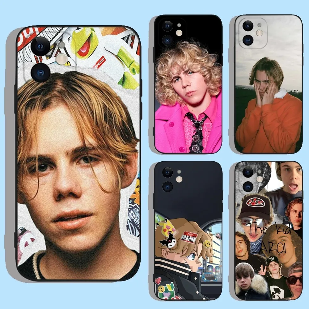 La Custodia Per Telefono Kid L-Laroi Per Apple Iphone 15,14,13,12,11,Xs,Xr,X,8,7,Pro,Max,Plus,Mini Cover Nera In Silicone