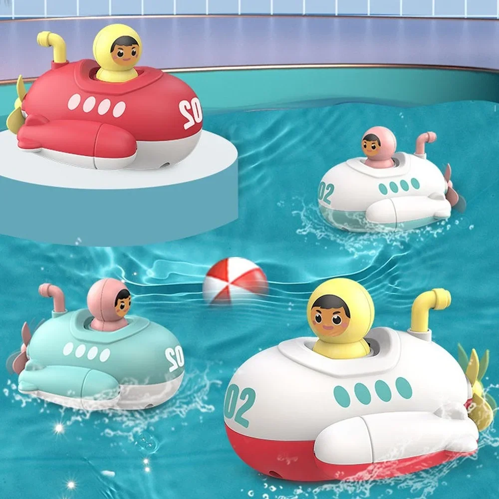 Giocattoli Da Bagno Per Bambini Sottomarino Wind Up Toy Clockwork Ship Boat Kids Water Toys Piscina Gioco Da Spiaggia Toddler Boy Toys Regalo Per Bamb