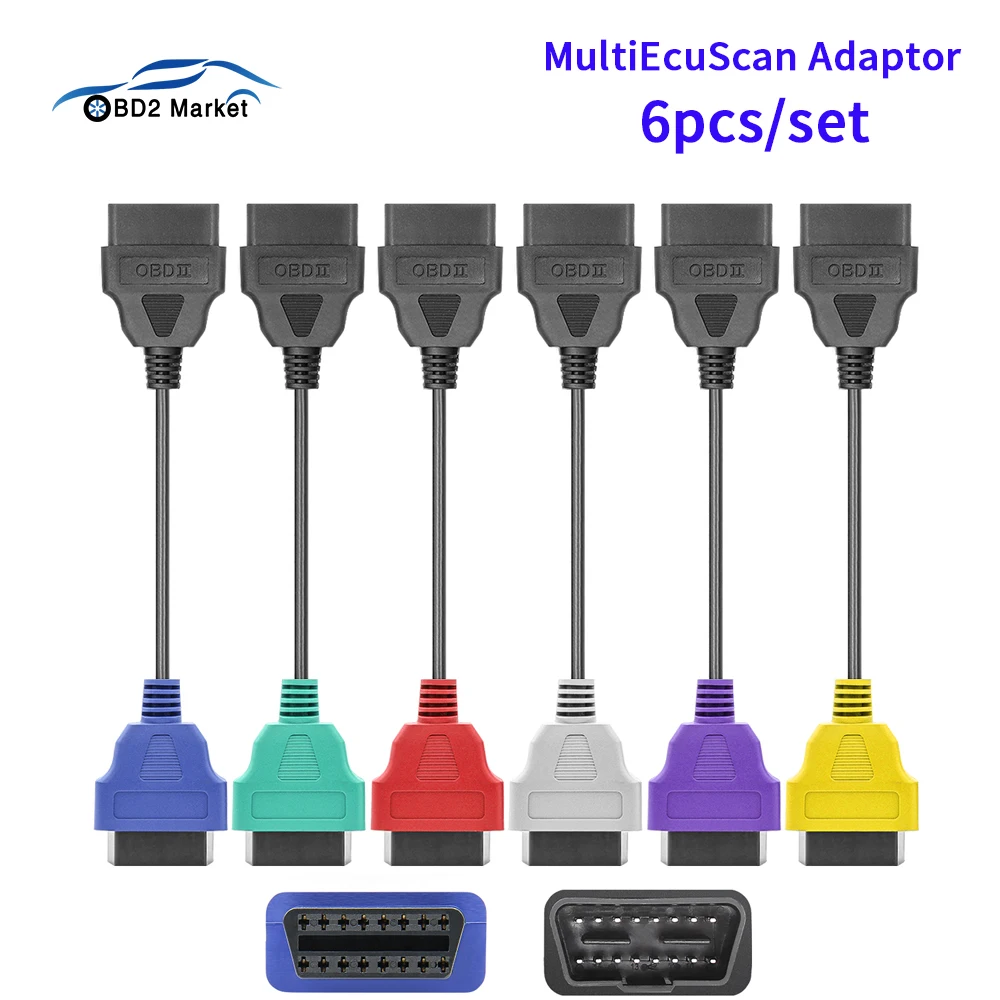 Per Fiat 4/6 Multi-Color Ecu Scan Obd 2 Connettore Cavo Multiecuscan A 16Pin Per Fiat Abs Airbag Scanner Strumento Cavo Diagnostico
