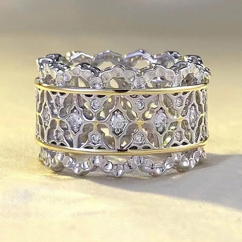2023 Nuovo 925 Argento Europeo, Americano, Italiano Craft Palace Vintage Lace Ring Fashion Versatile