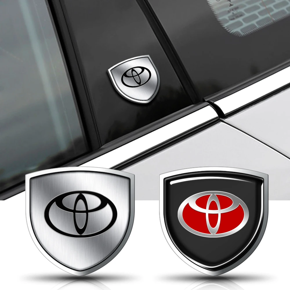 3D Meta Car Sticker Auto Door Shield Emblem Car Body Badge Sticker Per Toyota Corolla Yaris Chr Auris Rav4 Land Cruiser Camry