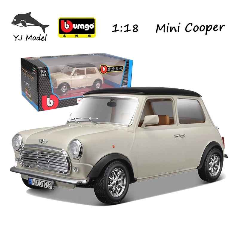Bburago Cars 1/18 Mini Cooper Alloy Car Model Ornaments Simulazione Metal Car Model Collection