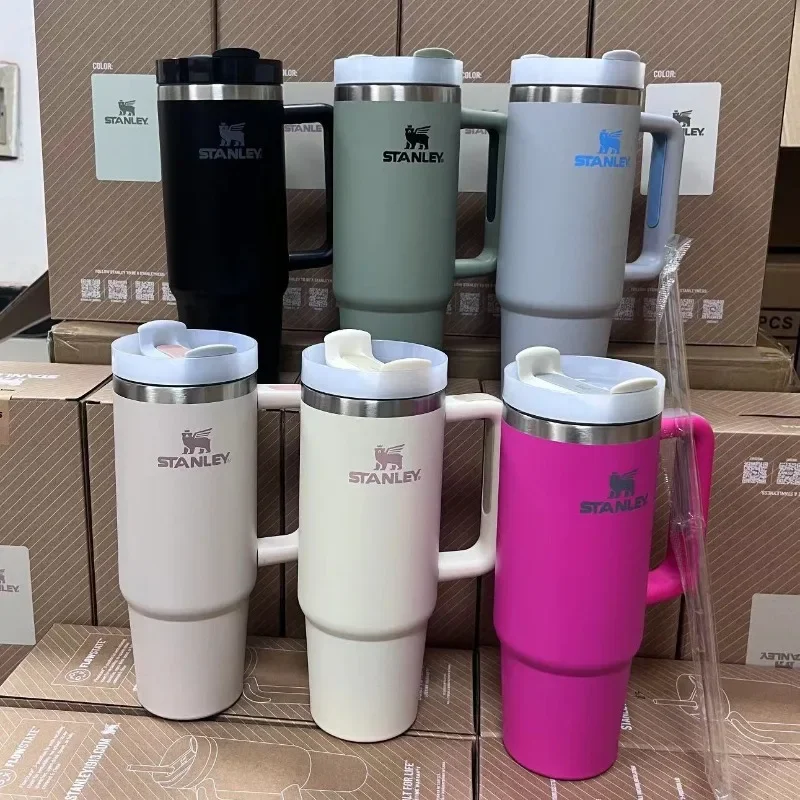 30Oz/40Oz Stanley Adventure Quencher H2.0 Bicchiere Con Manico Tazza Da Auto Isolata Sottovuoto In Acciaio Inossidabile Tazza Da Viaggio Ghiacciata Te