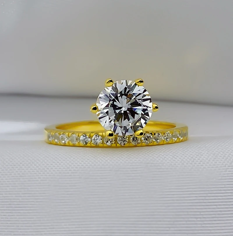 2023 Nuovo Stile 925 Sterling Silver One Carat Retro Single Diamond Simple Crown Ring Accessori Per Gioielli Femminili