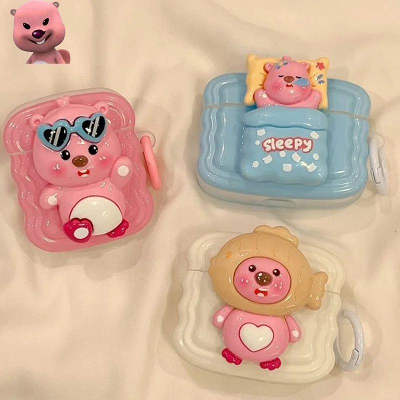 Cute Loopy Airpods Case 1 2 3 Pro Anime Cartoon Creative Sweet 3D Wireless Bluetooth Headphone Protect Case Regalo Di Compleanno Giocattoli