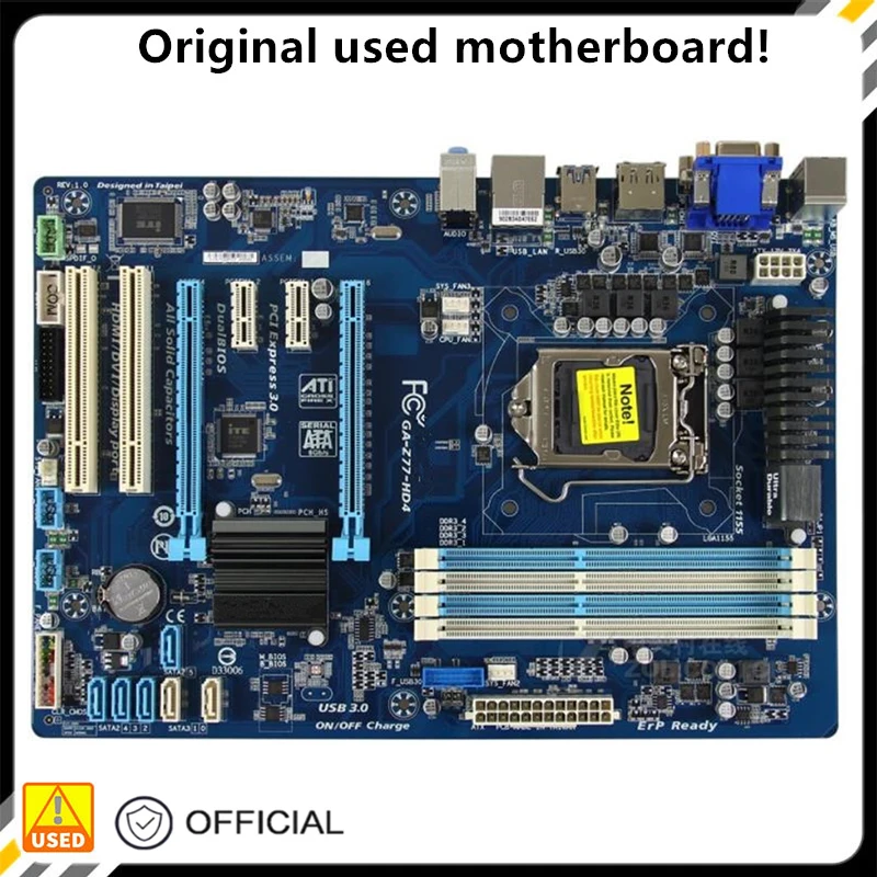 Per Ga-Z77-Hd4 Z77-Hd4 Scheda Madre Lga 1155 Ddr3 Per Intel Z77 P8Z77 Scheda Madre Desktop Sata Ii Pci-E X16 Usata