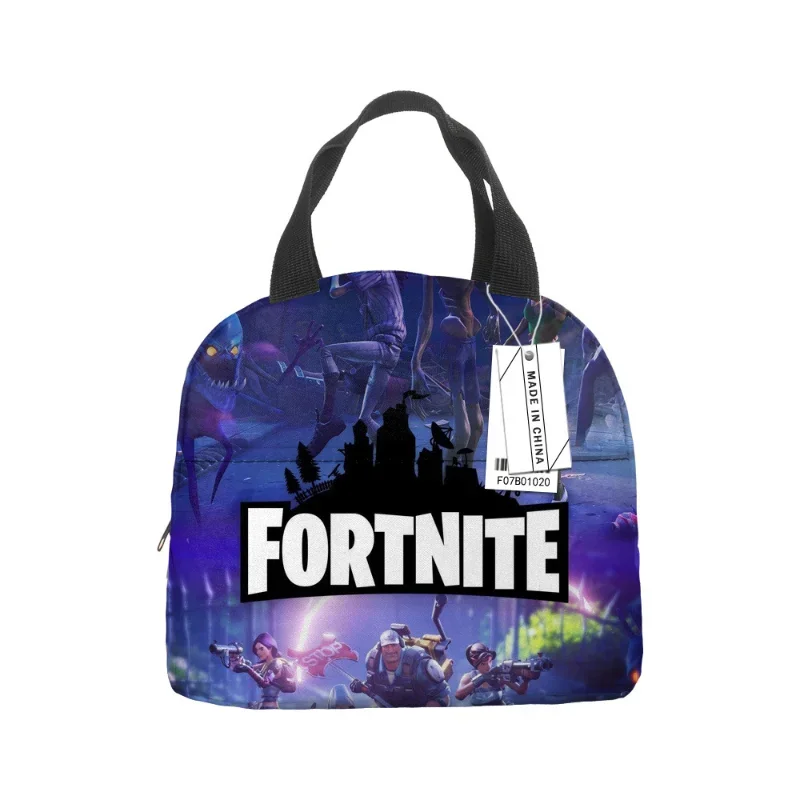 Fortnite Lunch Bag Travel Thermal Breakfast Box Kids School Conveniente Lunch Box Tote Food Bags