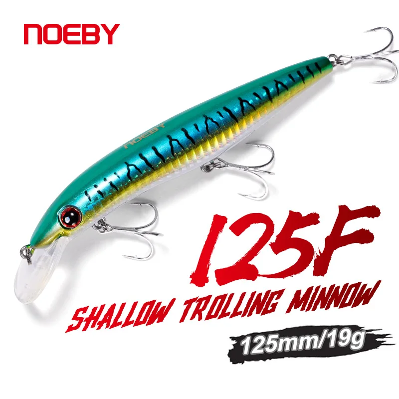 Noeby Floating Minnow Bait 125 Mm19G Fishing Lure Shallow Traina Casting Artificiale Hard Bait Sea Saltwater Lures Pesca Wobbler