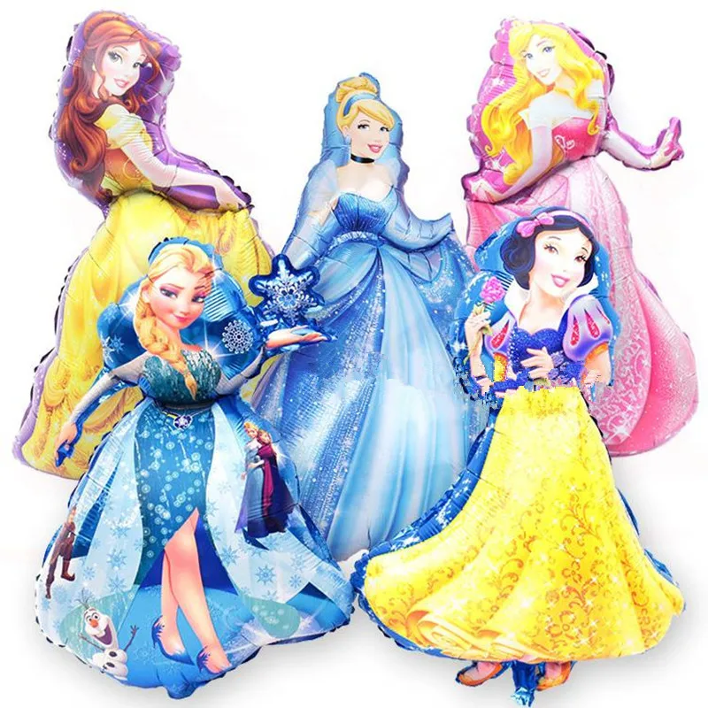 Cartoon Mini Princess Party Balloons Palloncini Foil Belle Princess Biancaneve Palloncini Buon Compleanno Palloncino Rapunzel