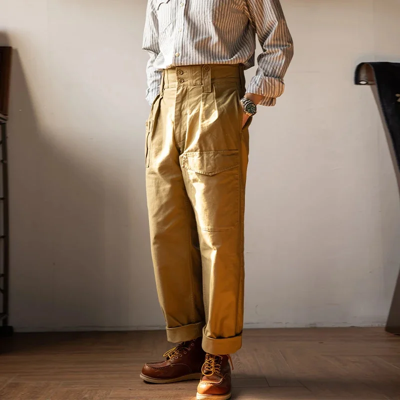 Red Tornado British Army Pants Pantaloni A Ponte Vintage Stile Militare Vestibilità Rilassata Vita Alta