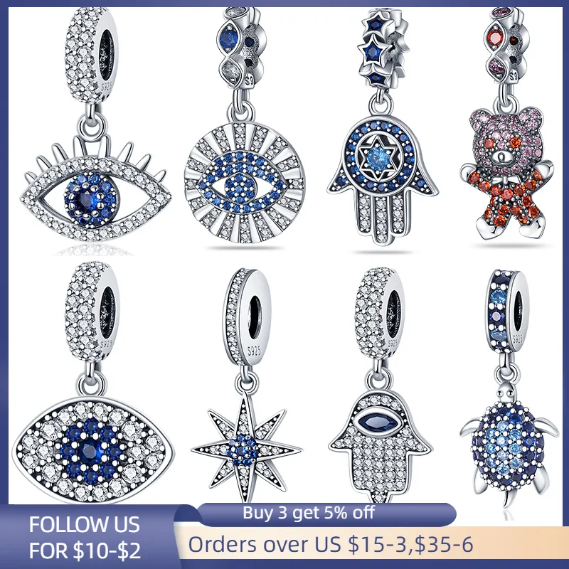 Vendita Calda 925 Sterling Silver Zircone Magic Eye Pendant Series Charm Beads Fit Original Pandora Bracelet Pendant Necklace Jewelry