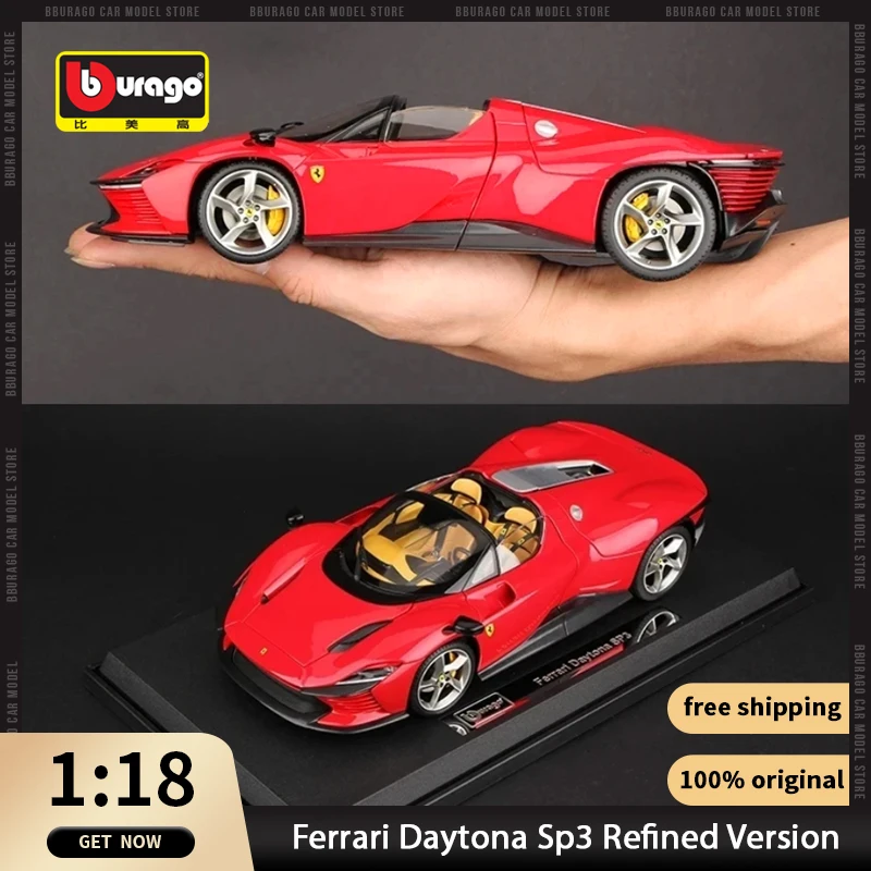 1:18 Ferrari Daytona Sp3 Versione Raffinata Bburago Original Edition Model Edition Lega Luxury Vehicle Collection Ornaments Gift