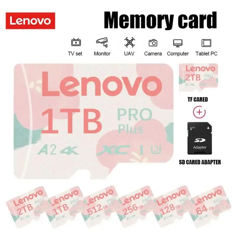 Lenovo 2Tb Sd Memory Card 64Gb 128Gb Sd/Tf Flash Card Mini Sd Card Uhs-1 Flash Memory Card Con Pacchetto Adattatore Sd Gratuito