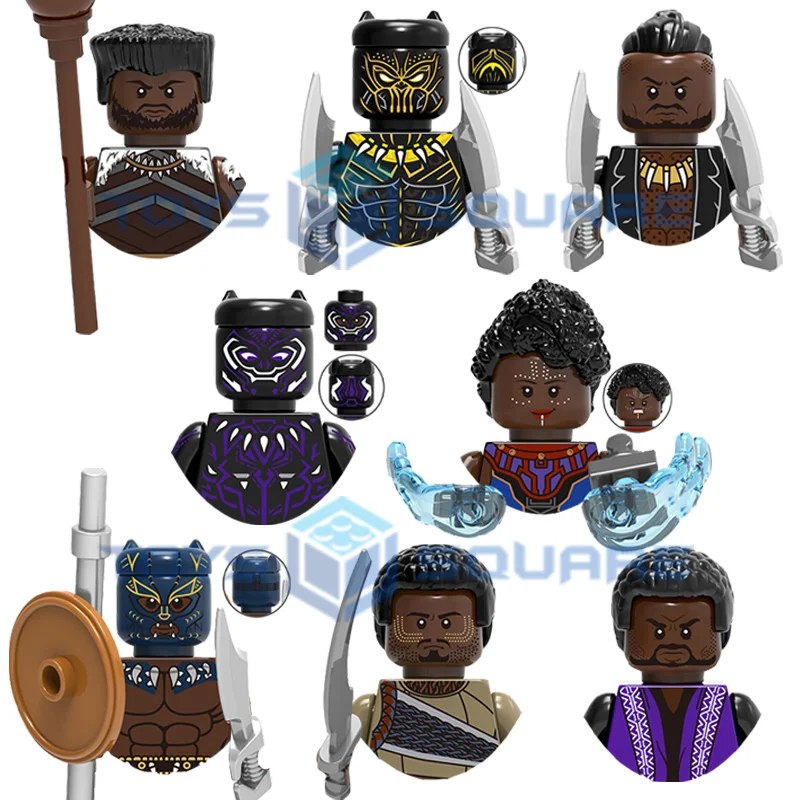 The Black Erik Killmonger Panther Man Ape Shuri W'Kabi T'Challa Ndjadaka 'Baku Blocchi Modello Moc Bricks Set Regali Giocattoli X0191