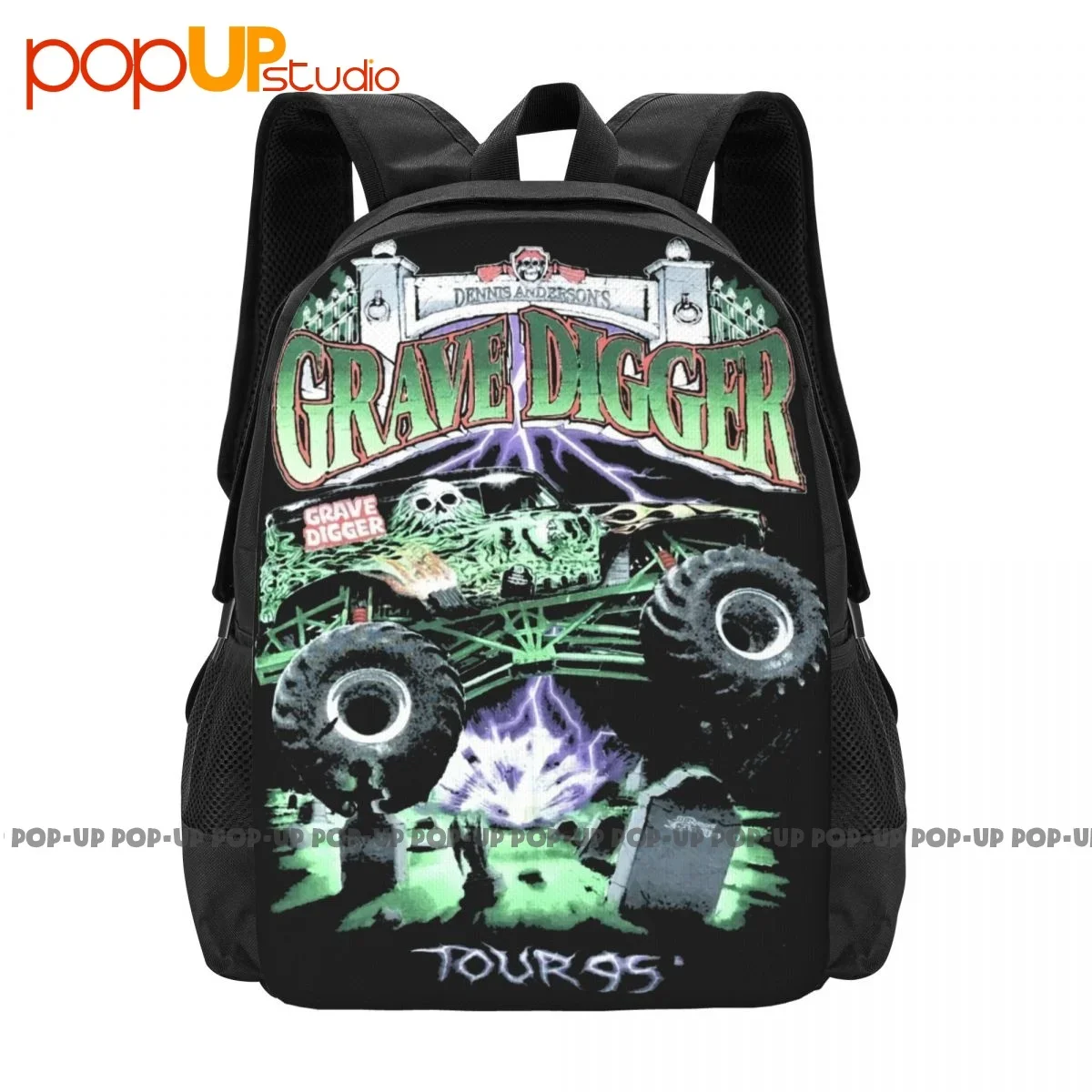 1995 Grave Digger Monster Truck Bigfoot Jam Zaino Da Scuola Di Grande Capacità