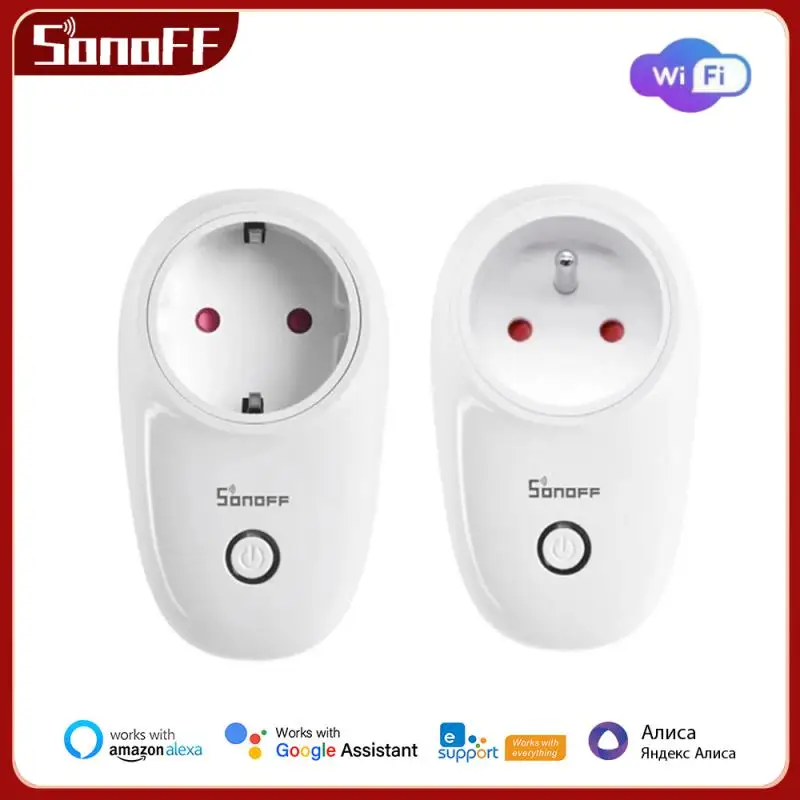Sonoff S26R2 Wifi Smart Plug Wireless Smart Socket Switch Timing Smart Voice Remote Control Tramite Ewelink Google Alexa