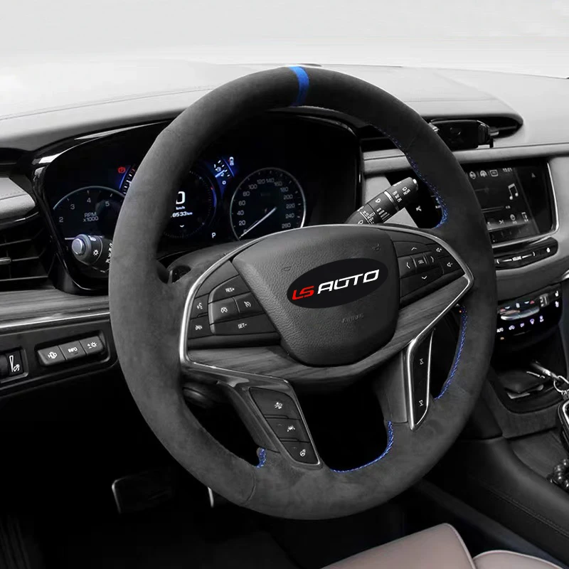Coprivolante 100% Real Alcantara Per Cadillac Ct6 2016-2018 Xt5 2016-2018 Anno Alcantara Wrap Per Cadillac Funda Volante