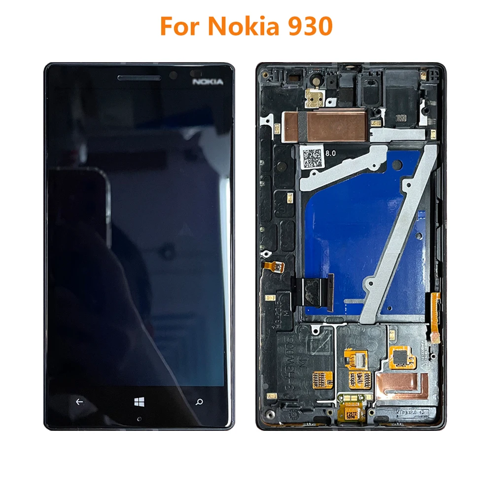 5.0 "Per Nokia Lumia 930 Rm-1045 Lcd Nokia 930 Display Touch Screen Digitizer Assembly Con Parti Di Ricambio Del Telaio