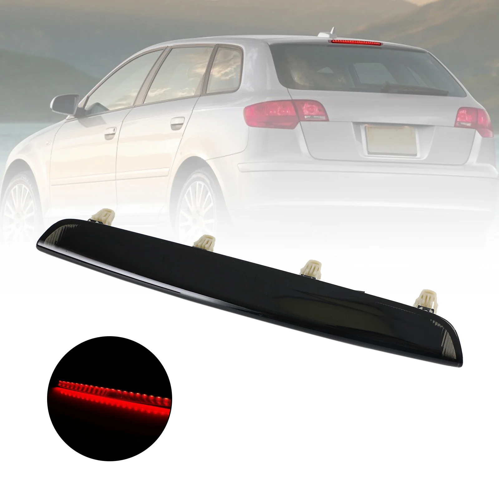 Areyourshop Muslimled Smoke Lens 3Rd Terza Luce Di Stop Del Freno Per Audi A3 S3 Rs3 Sportback 2004-2012