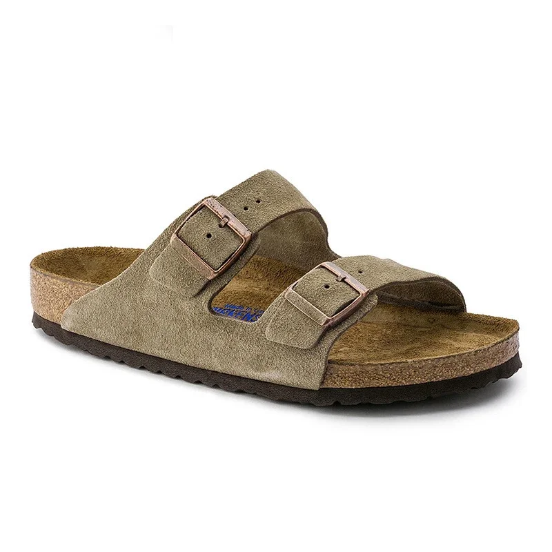 Primavera Estate Soft Footbed Camoscio Birken Sandali Donna E Uomo Moda Indossare Fuori Coppie Indossano Pantofole In Sughero Zoccoli Retrò Scarpe