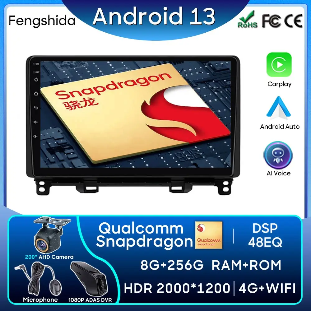 Qualcomm Autoradio Carplay Per Honda Fit 4 Gr Gs Jazz 2020-2021 Navigazione Gps Android Auto Wifi No 2Din Dvd Stereo Head Unit 5G