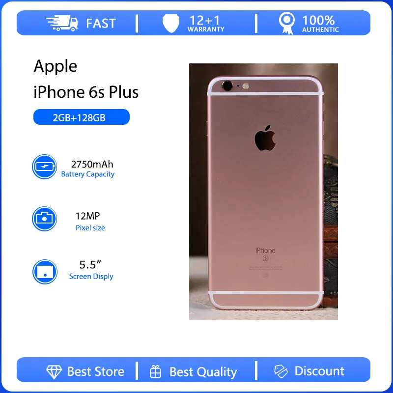Apple Iphone 6S Plus Telefono Cellulare Originale Usato Sbloccato 5.5 "16/32/64/128Gb Rom Dual Core Ios 12Mp 4G Smartphone Con Impronte Digitali