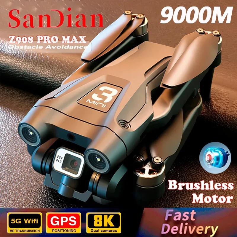 Z908 Pro Max Drone Motore Brushless 8K Gps Professionale Dual Hd Fotografia Aerea Fpv Evitamento Ostacoli Quadrotor