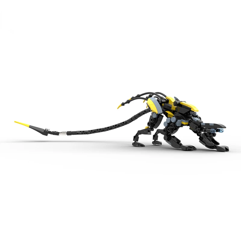 Moc Horizon Zero Dawned Stalker Machine Mecha Lizard Dragon Building Set Action Figures Monster Brick Moc-174141 Toy Gift