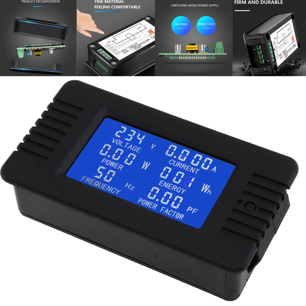 Misuratori Di Tensione Ac 6 In1 220V 100A Monofase Pannello Digitale Amp Volt Misuratore Di Corrente Watt Kwh Misuratore Di Fattore Di Potenza Con Bob