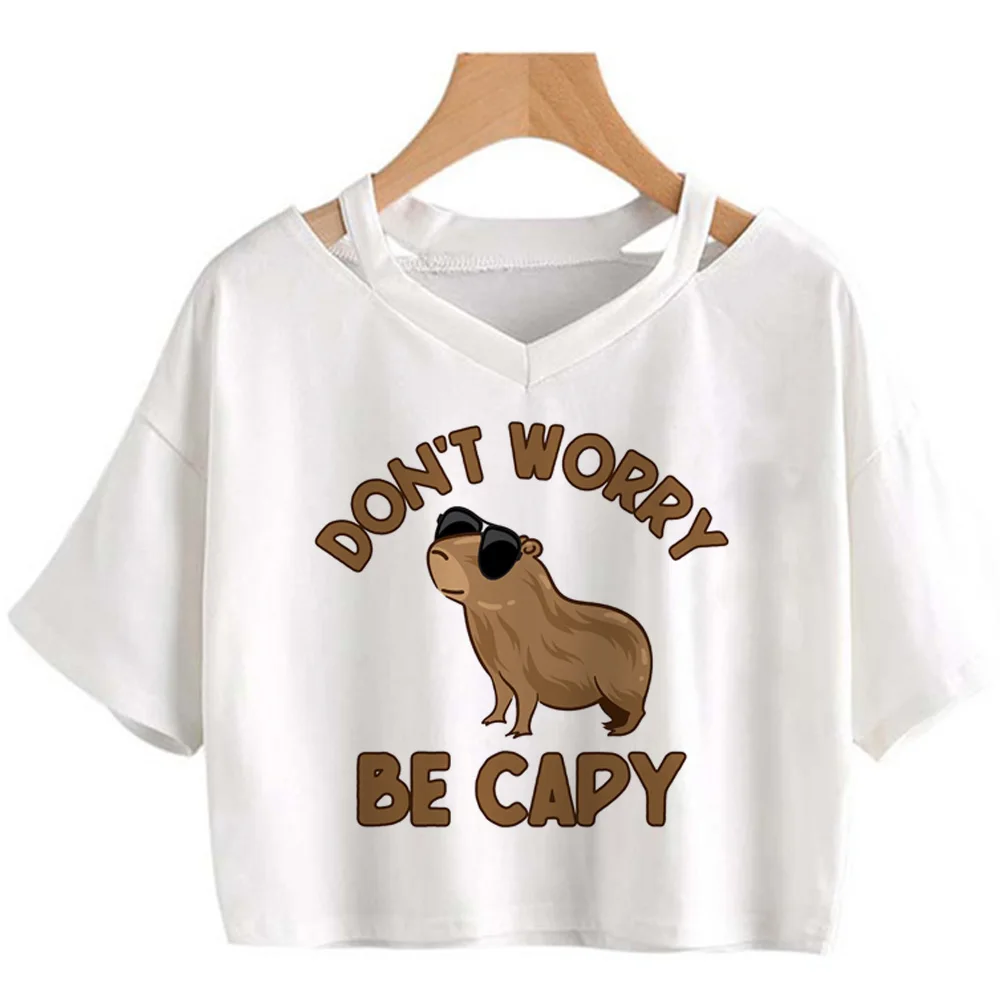 Capybara T Shirt Donna Designer Anime Summer T-Shirt Girl Designer Funny Manga Clothing