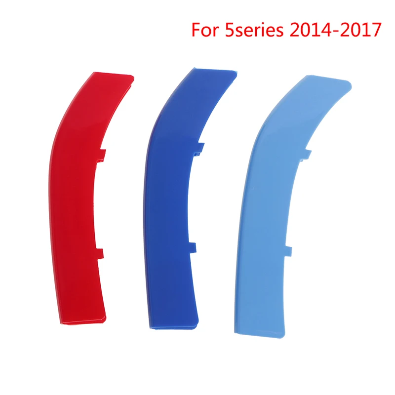 3Pcs Car Front Grille Trim Strips Cover Motorsport Stickers Per F30 F10 3 5 Series M Power Performance Accessori