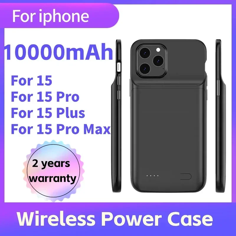Custodia Per Caricabatteria Da 10000Mah Per Iphone 15 Pro Max Power Per Iphone 15 Pro 15 Plus Extenal Battery Charging Cover Power Bank