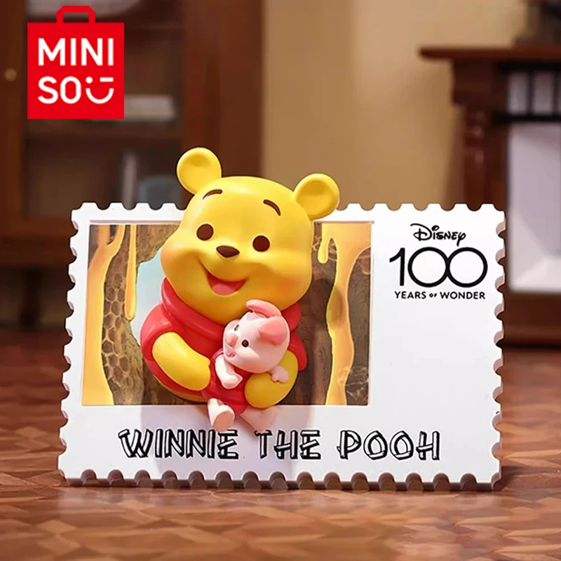 Miniso X Disney Blind Box 100Th Anniversary Retro Stamp Mickey Mouse Stitch Winnie The Pooh Mystery Surprise Box Figure Gift