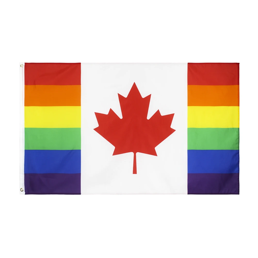 90*150Cm Lgbt Rainbow Canadian Gay Pride Flag Of Canada Per La Decorazione